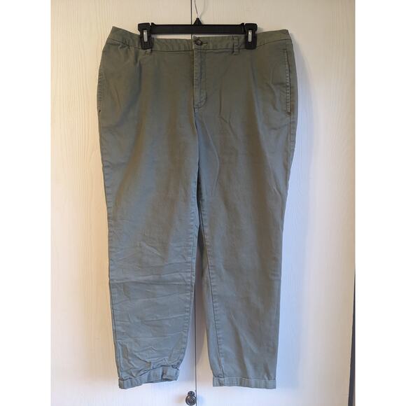 Daily Ritual Women's Green High Rise Button Closer Belt Loop Casual Pant Size 16 - Picture 1 of 4